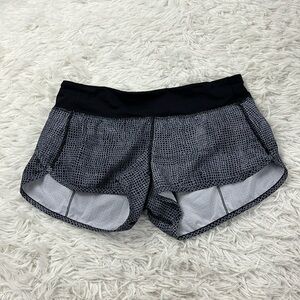 🔥$SALE$🔥 Lululemon Run: Speed Short *4-way Stretch Dottie Eyelet White Black